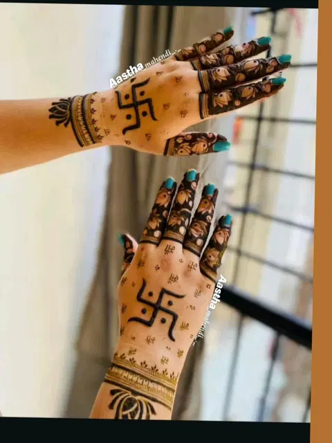 simple jaal front hand mehndi design