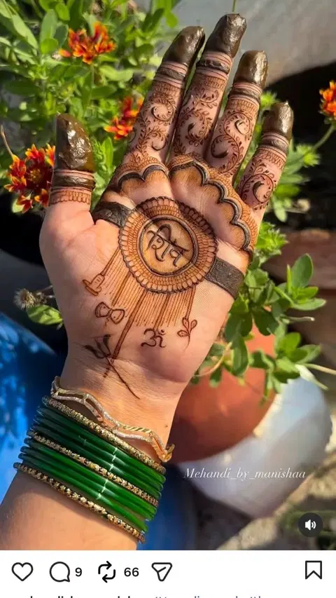 bridal simple circle front hand mehndi design