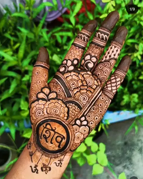 bridal front hand mehndi design