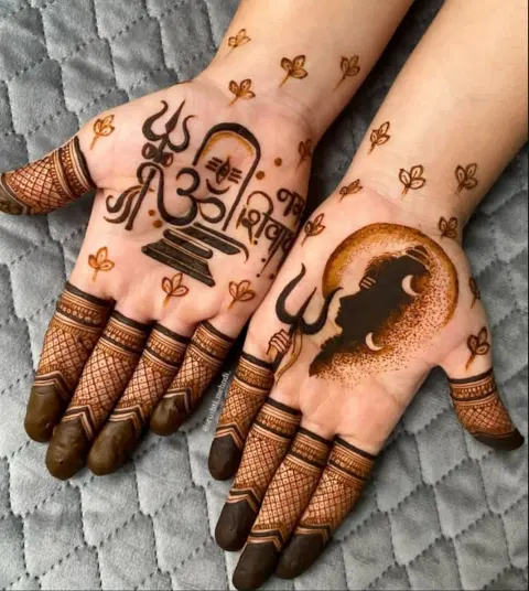 simple deity front hand mehndi design
