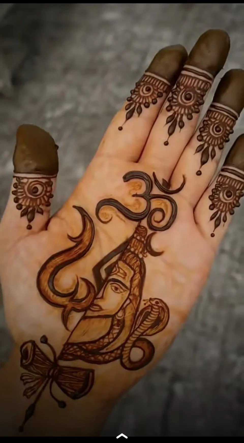 Simple Full Hand Mehndi Design with Deity