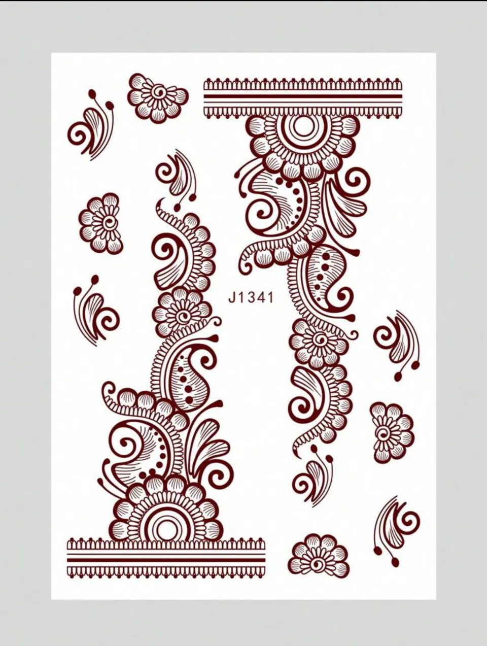 Mehndi Design with Flowers, Hearts and Lotus