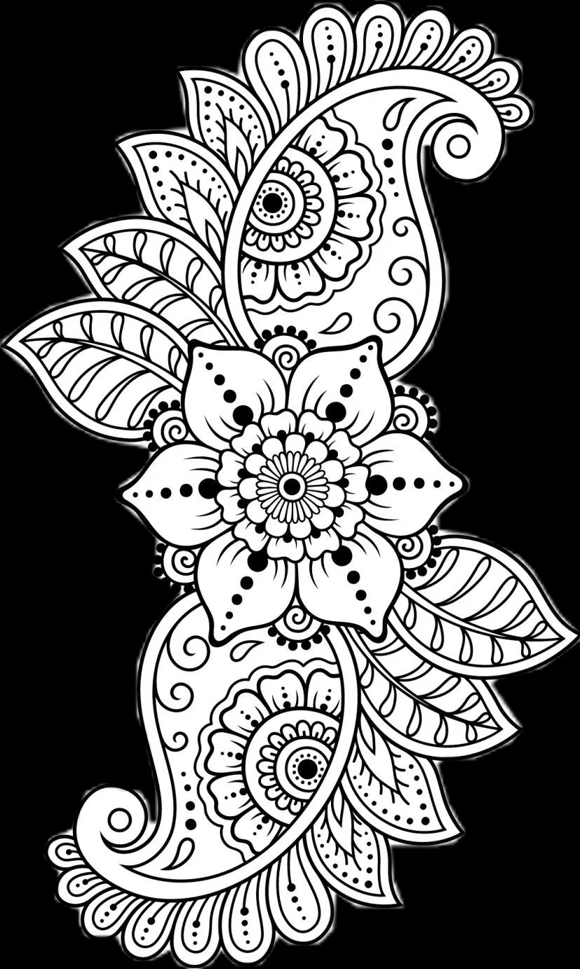 Mehndi Design with Flowers, Hearts and Lotus (2)