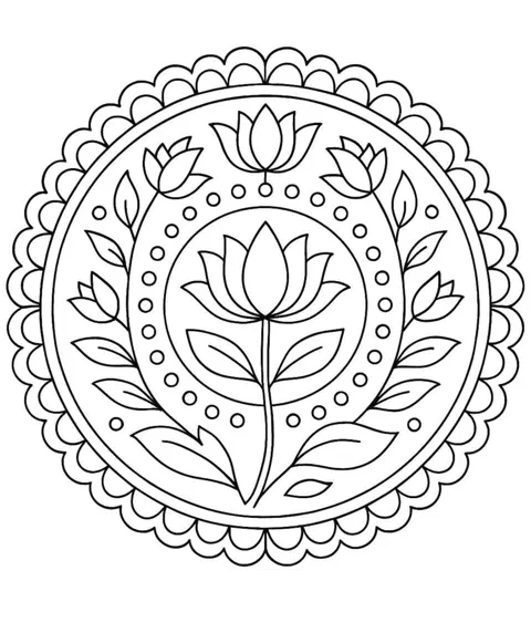 circle mehndi design