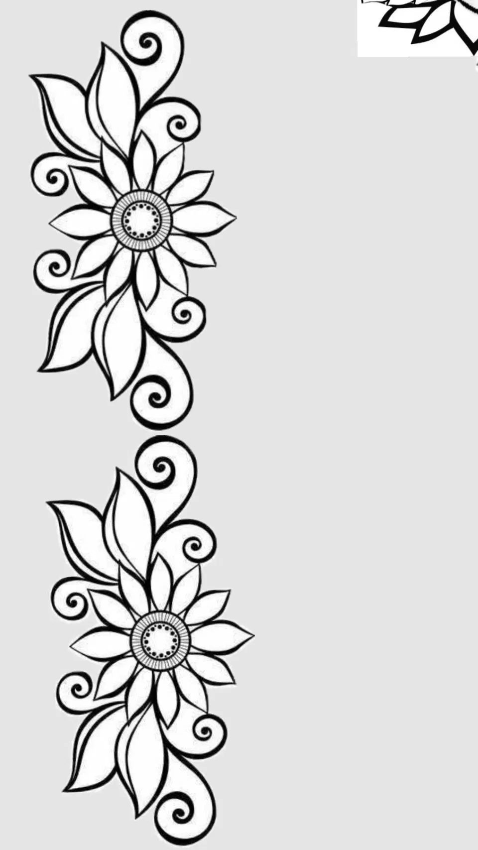 Simple Mehndi Design with Deity and Flowers