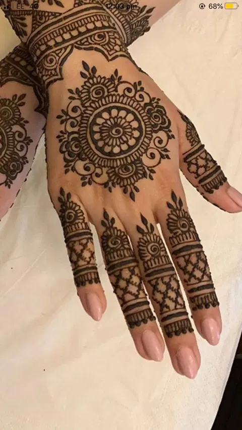 indian circle back hand mehndi design