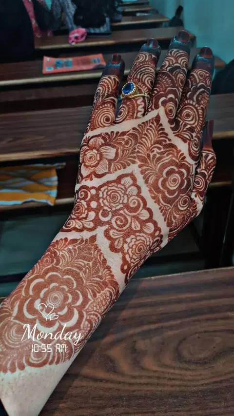 bridal pakistani jaal back hand mehndi design