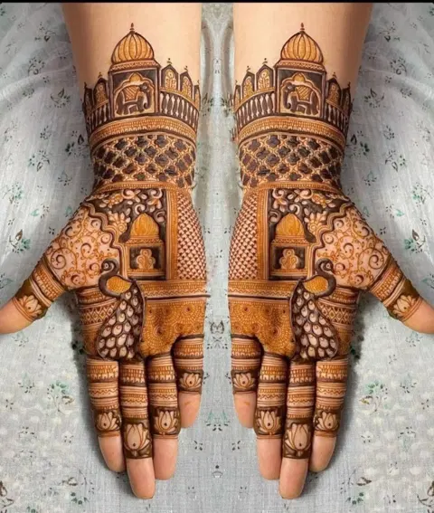 indian peacock mehndi design