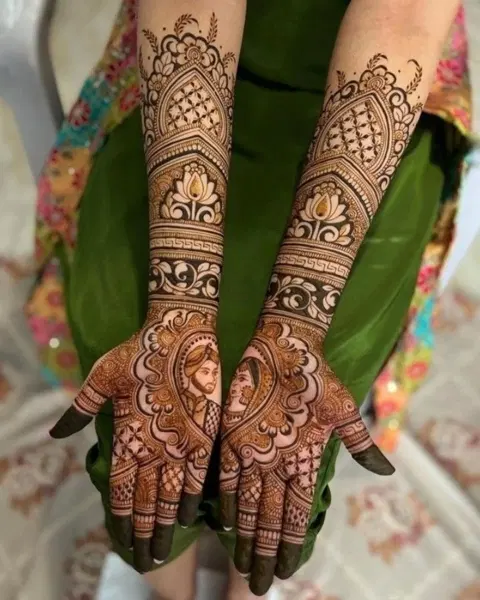 bridal stylish full hand mehndi design