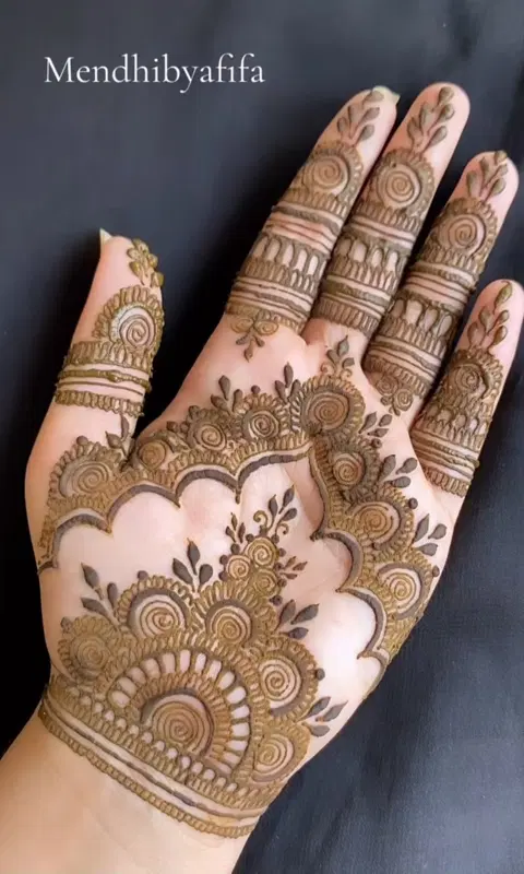 arabic bridal finger mehndi design