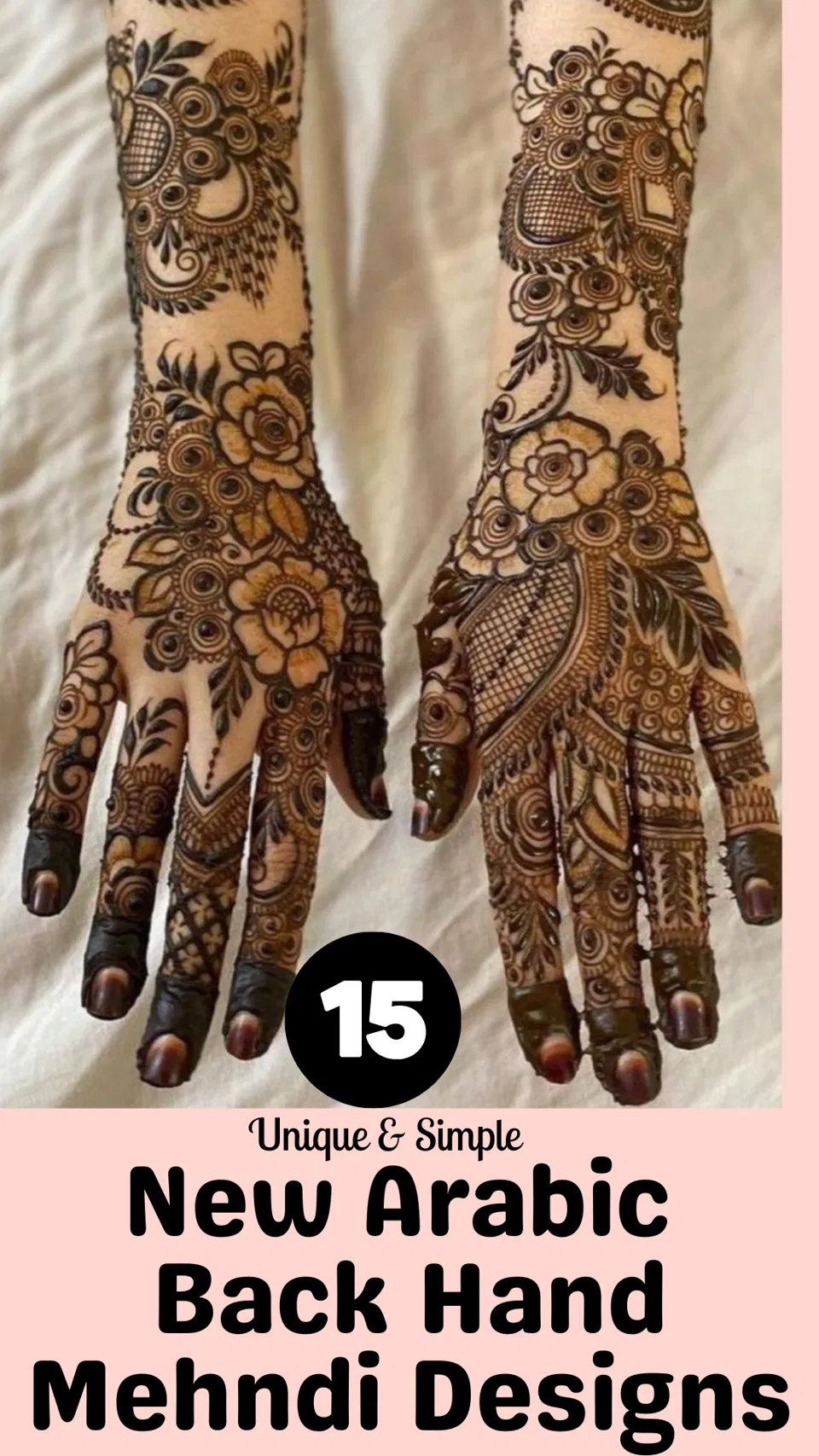 Aesthetic Arabic Back Hand Mehndi Design with Moon (4)