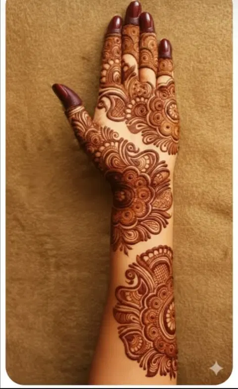 arabic bridal front hand mehndi design