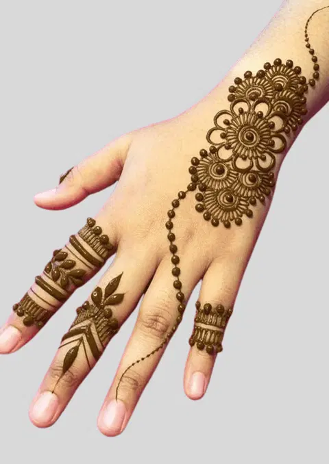 aesthetic simple flower back hand mehndi design