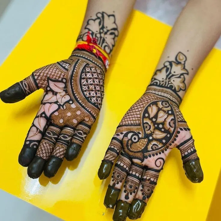 Front Hand Mehndi Design with Jaal