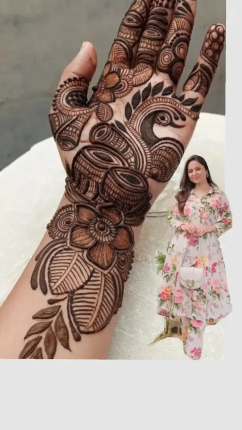 arabic bridal circle foot mehndi design