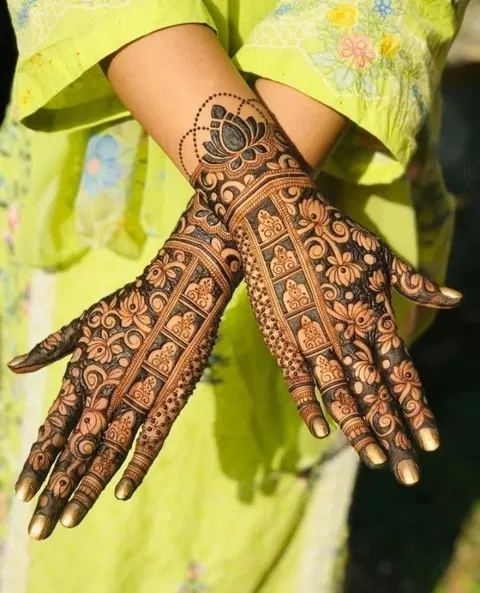 bridal indian arm mehndi design