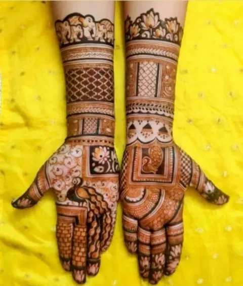 indian figure full hand mehndi design