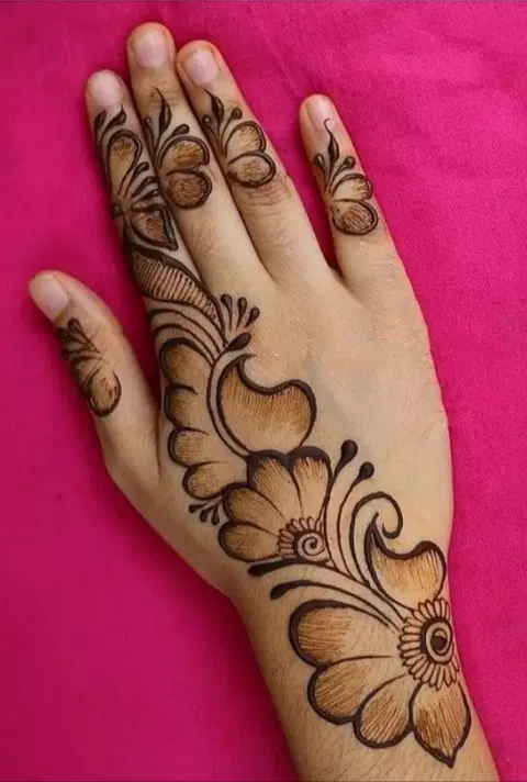arabic simple bel back hand mehndi design