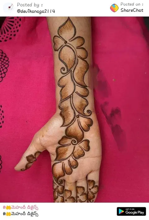 arabic simple bel arm mehndi design