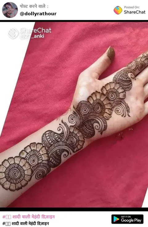 arabic simple bel front hand mehndi design