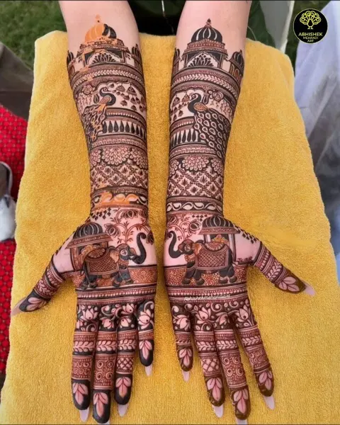 indian figure front hand mehndi design
