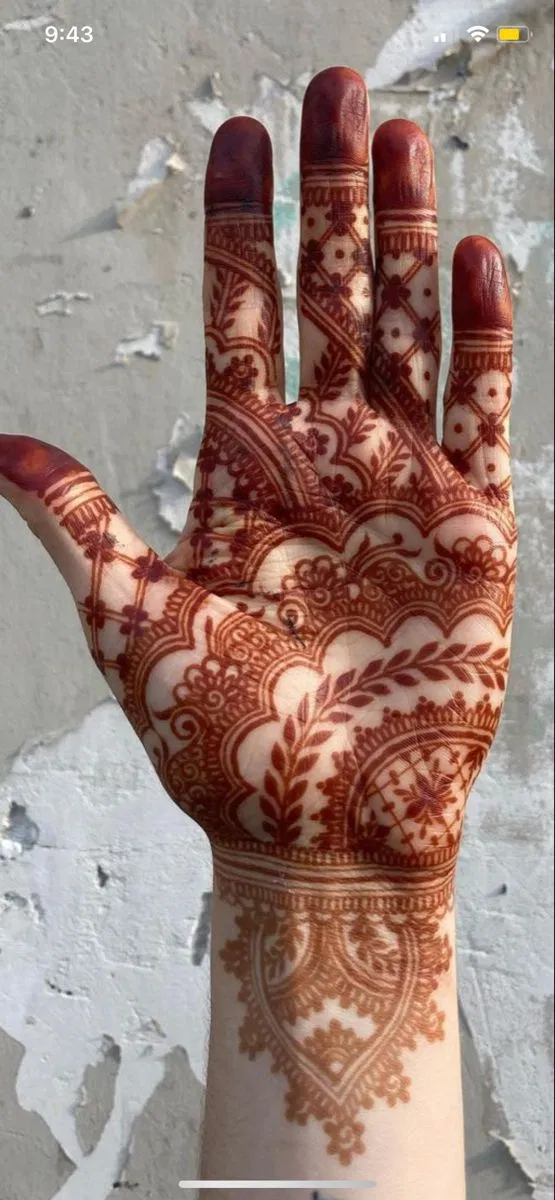 Aesthetic Arabic Finger Mehndi Design for Diwali