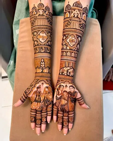 bridal stylish figure foot mehndi design