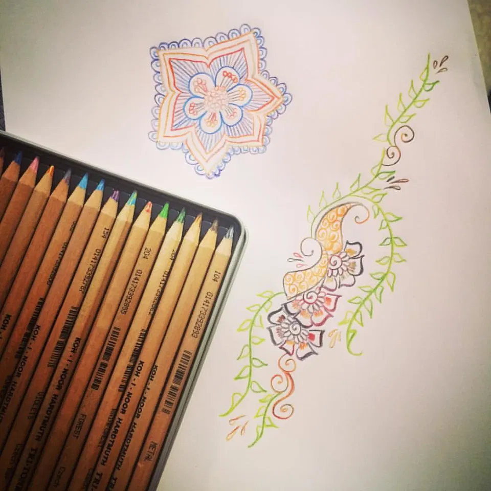 Aesthetic Mehndi Design with Lotus and Peacock