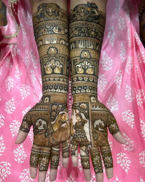 bridal stylish figure full hand mehndi design