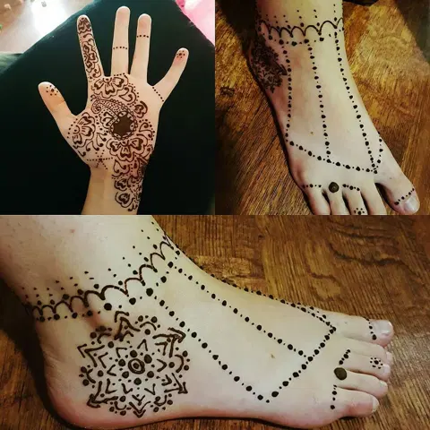 simple jaal foot mehndi design