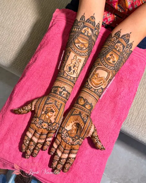 bridal stylish figure full hand mehndi design