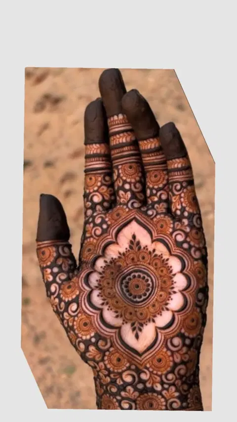 aesthetic royal front hand mehndi design