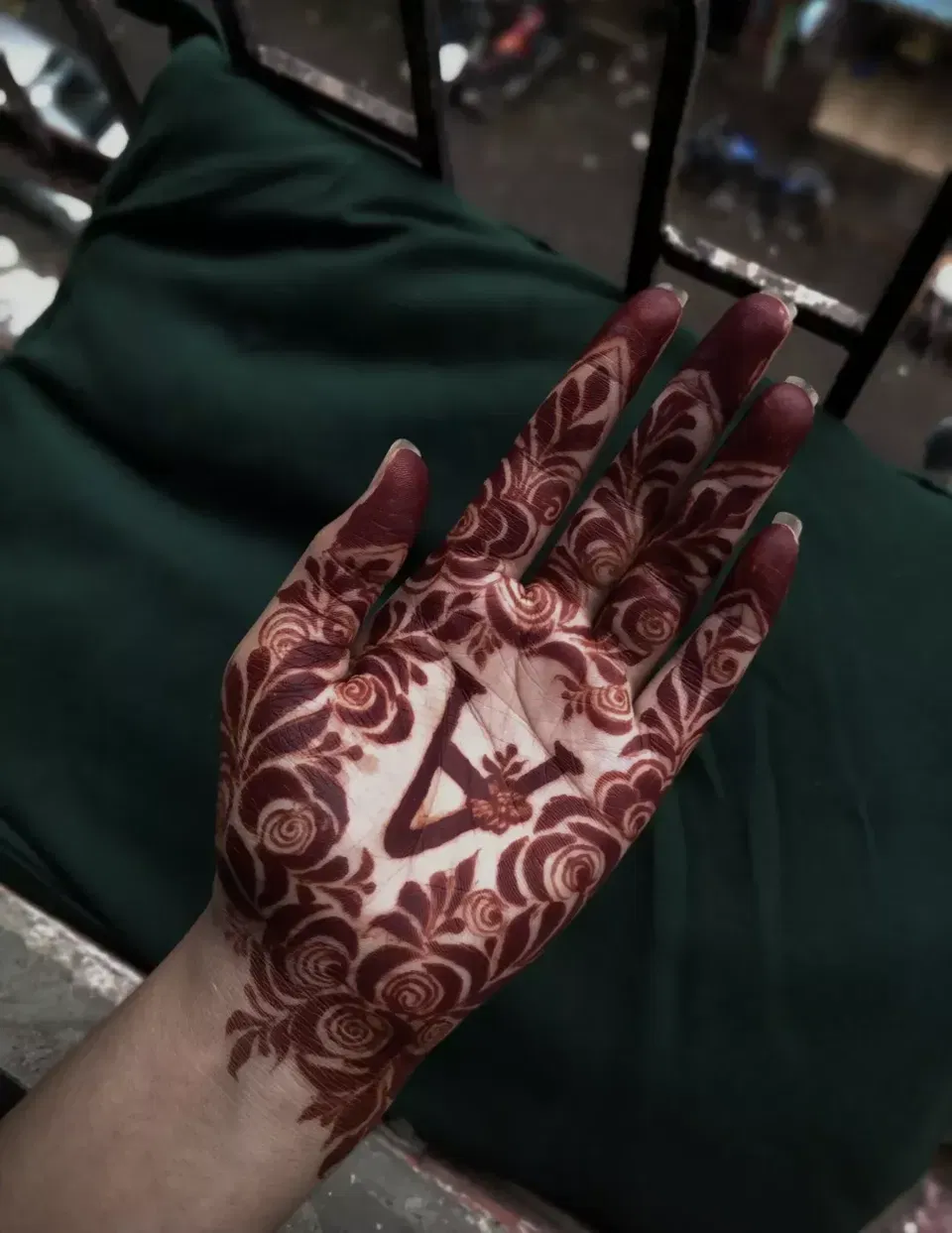 Aesthetic Arabic Finger Mehndi Design with Hidden Name
