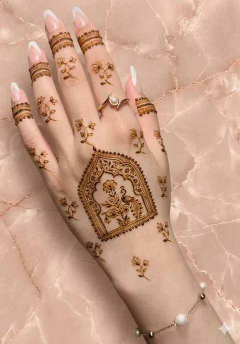 aesthetic bridal arm mehndi design