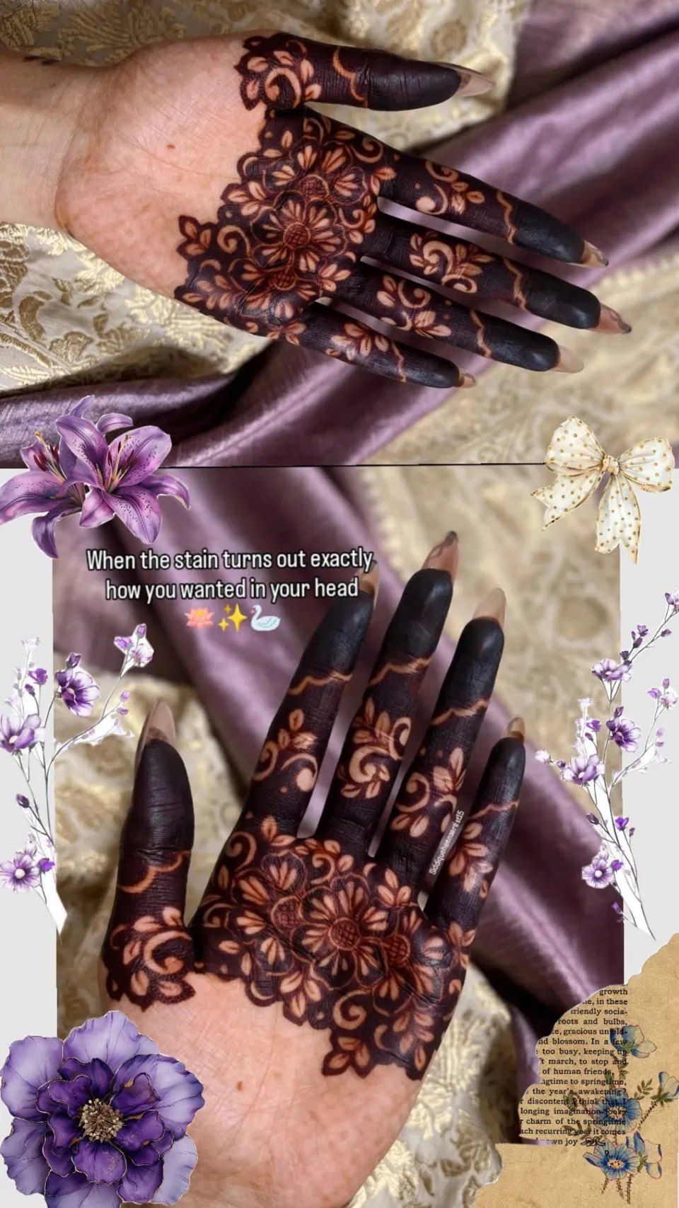 Aesthetic Pakistani Finger Mehndi Design with Flowers and Jaal