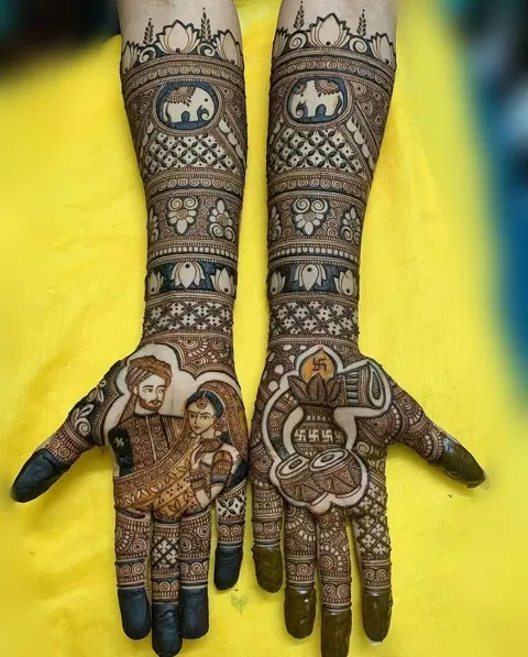bridal figure full hand mehndi design