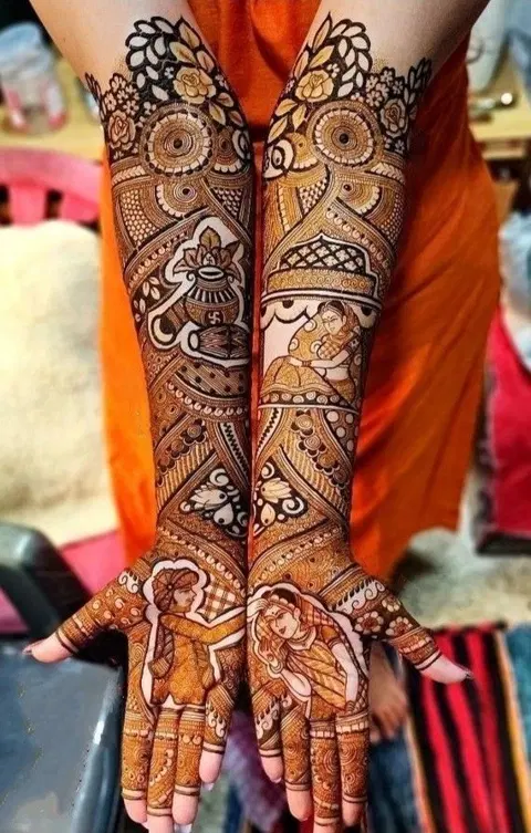 bridal figure full hand mehndi design