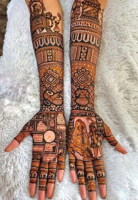 bridal figure full hand mehndi design