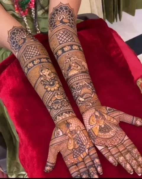 bridal figure full hand mehndi design