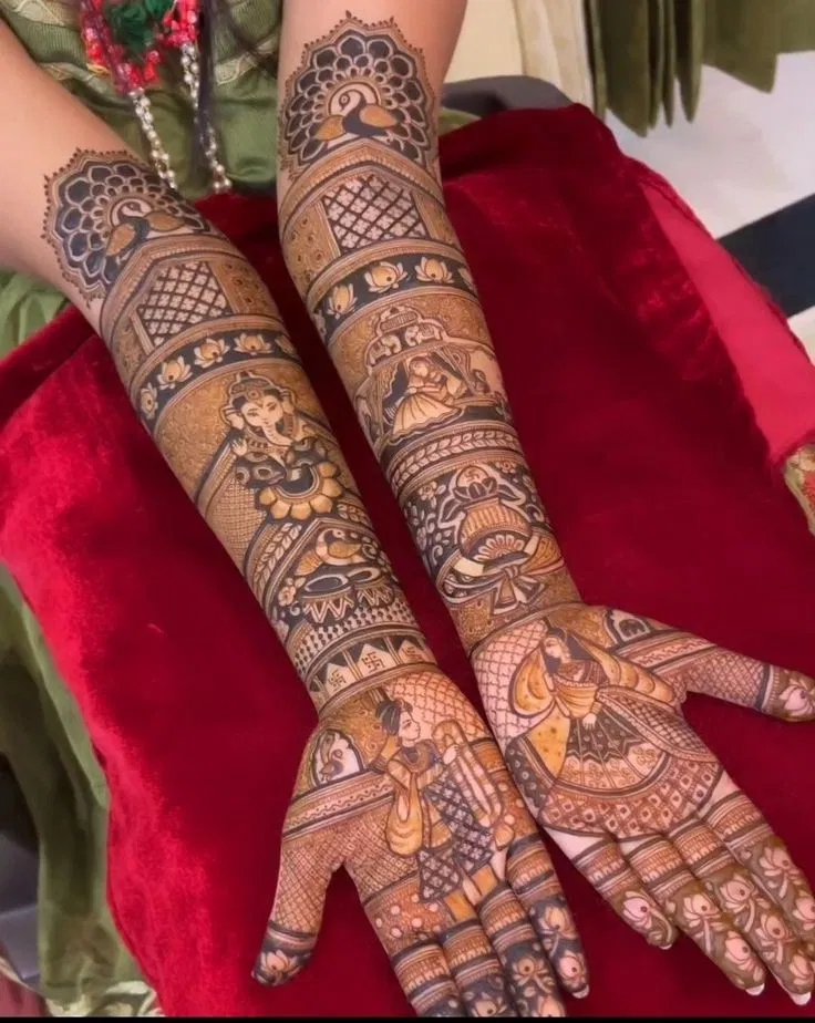 Bridal Full Hand Mehndi Design with Figures (13)