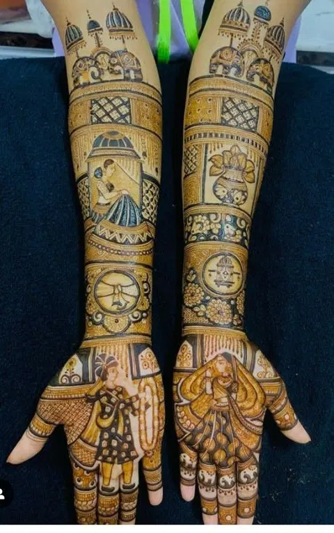 bridal figure full hand mehndi design