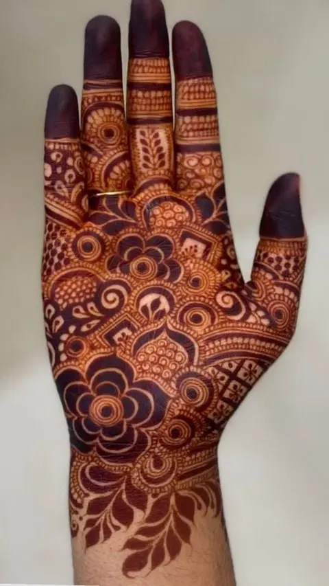 arabic bridal front hand mehndi design