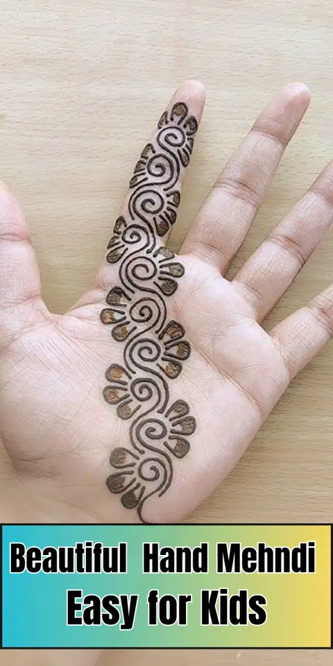 arabic simple heart finger mehndi design