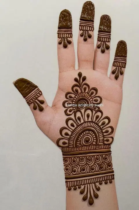 bridal jaal front hand mehndi design
