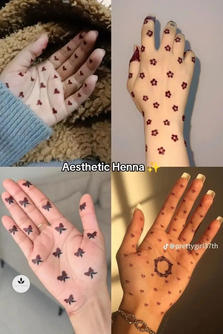 Aesthetic Simple Finger Mehndi Design with Flowers and Jaal for Eid