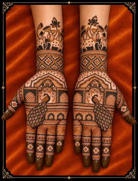 figure back hand mehndi design