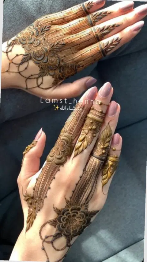 stylish jaal back hand mehndi design