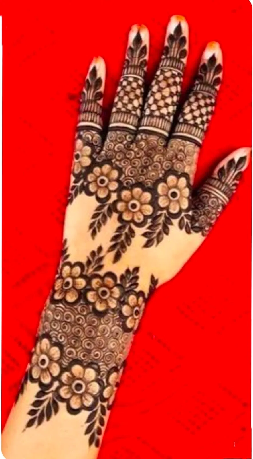 Arabic Full Hand Mehndi Design with Hearts