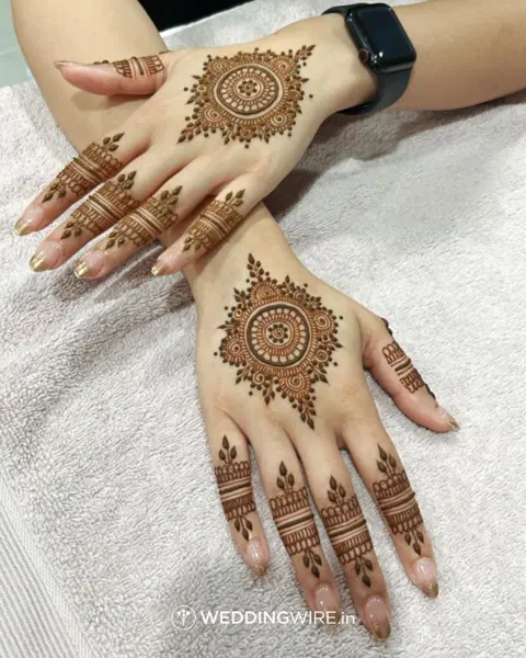 minimal simple circle full hand mehndi design