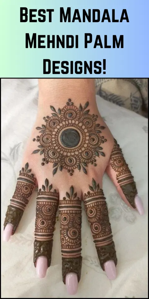 aesthetic circle front hand mehndi design